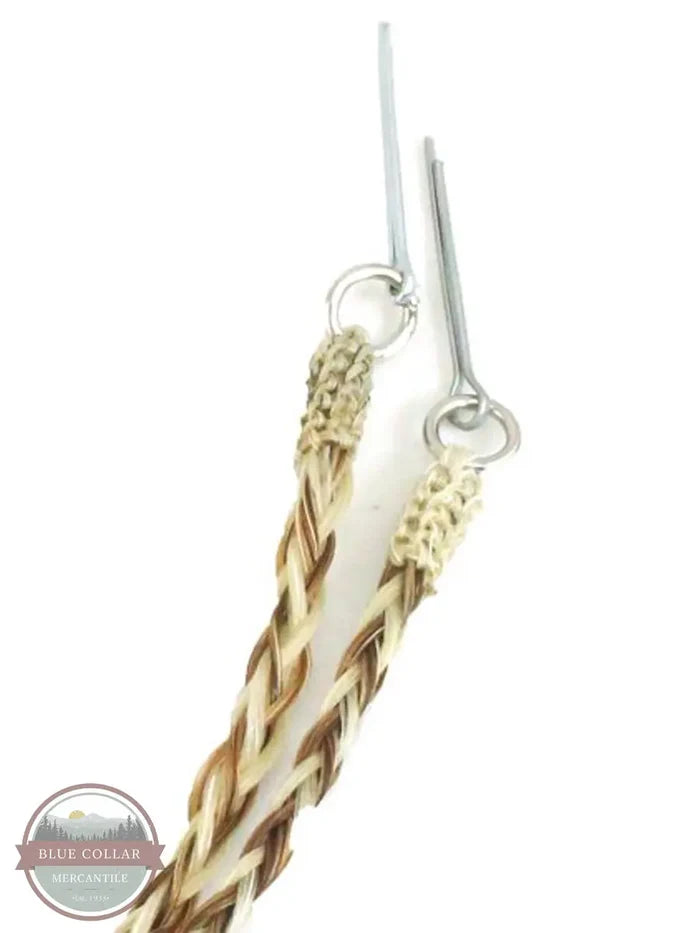M&F 0296232 Natural Horsehair Braided Stampede String with Tassels in Rust attachment pins