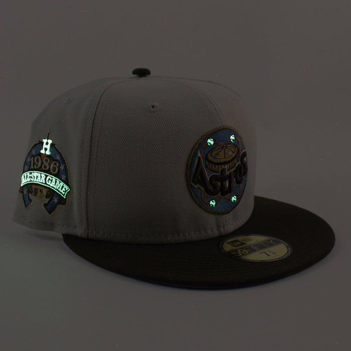 Houston Astros 1986 ALL STAR GAME New Era 59Fifty Fitted Hat (STONE WALNUT SKY BLUE Under Brim)