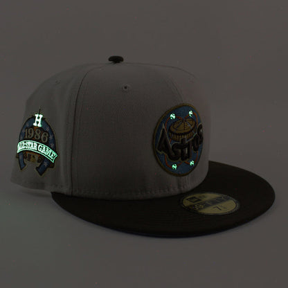 Houston Astros 1986 ALL STAR GAME New Era 59Fifty Fitted Hat (STONE WALNUT SKY BLUE Under Brim)