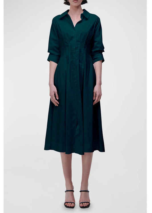 Jazz Pintuck Midi Dress (Emerald)