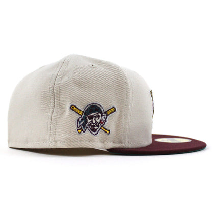 Pittsburgh Pirates PIRATES PATCH 59Fifty New Era Fitted Hat (STONE MAROON NORTHWEST GREEN Under Brim)