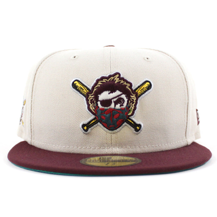 Pittsburgh Pirates PIRATES PATCH 59Fifty New Era Fitted Hat (STONE MAROON NORTHWEST GREEN Under Brim)